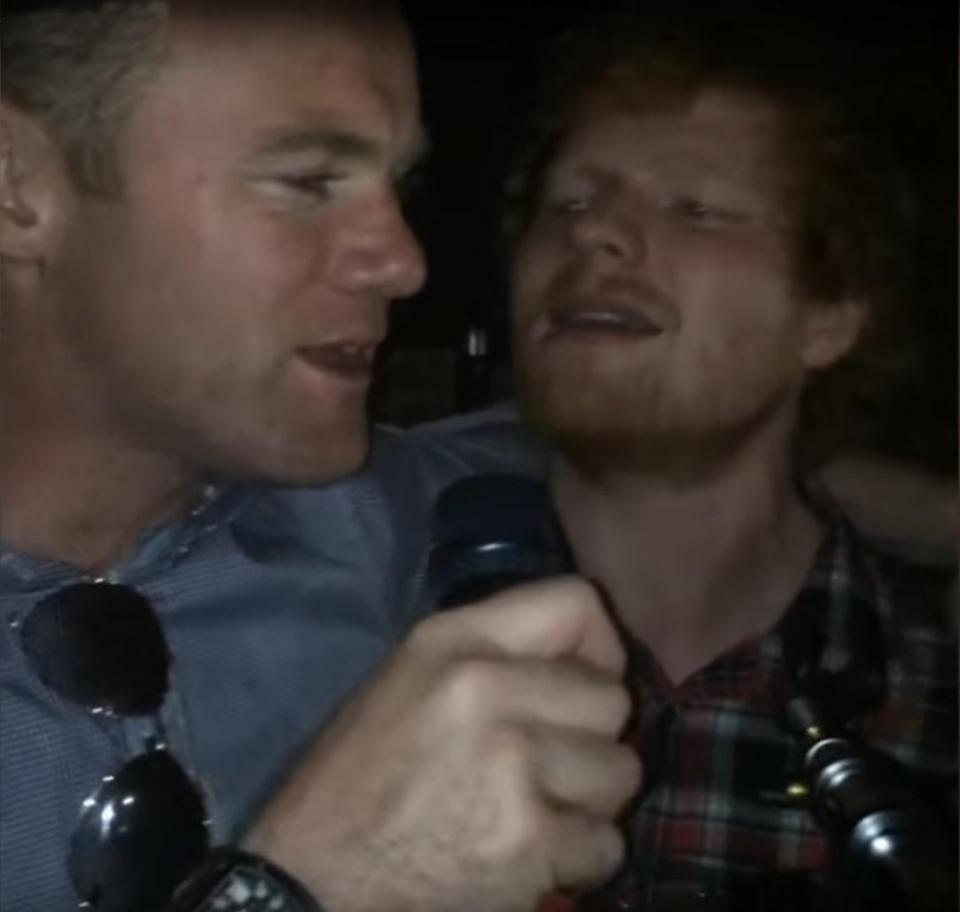  Ed was spotted singing with Wayne Rooney