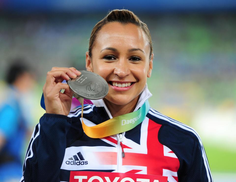  The Sheffield star holding aloft her silver medal she won in the heptathlon at the 2016 Olympic Games