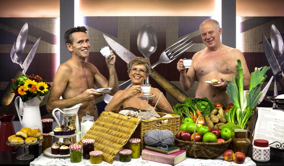  Prue in a promo pic for The Great British Menu with fellow judges Oliver Peyton and Matthew Fort