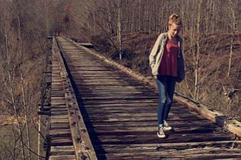  Another haunting image was sent via Snapchat showing Abigail walking across the same bridge