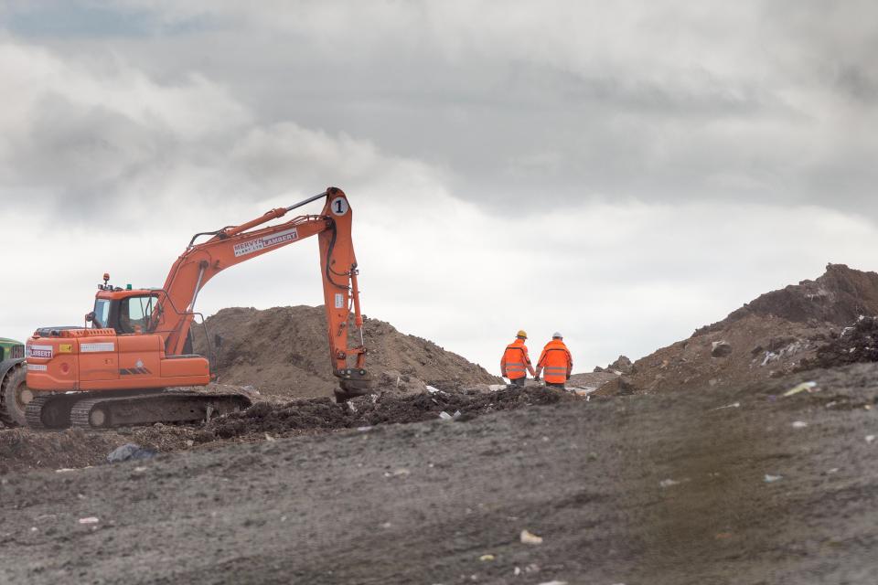  Police prepare to sift through thousands of tons of rubbish in a bid to find the missing serviceman