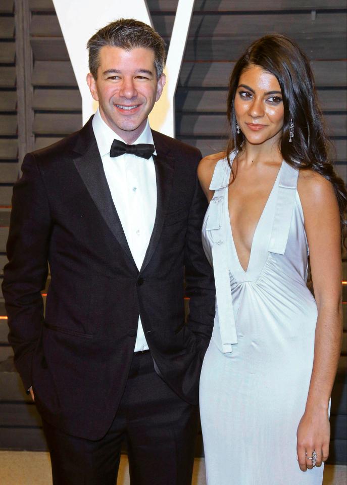  Kalanick, picture here arriving at the Oscars, is worth around £5billion after founding the taxi app