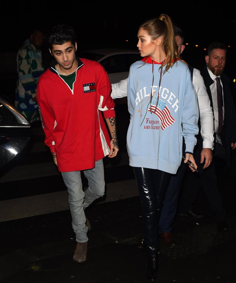  Zayn and Gigi matched up in Hilfiger outfits