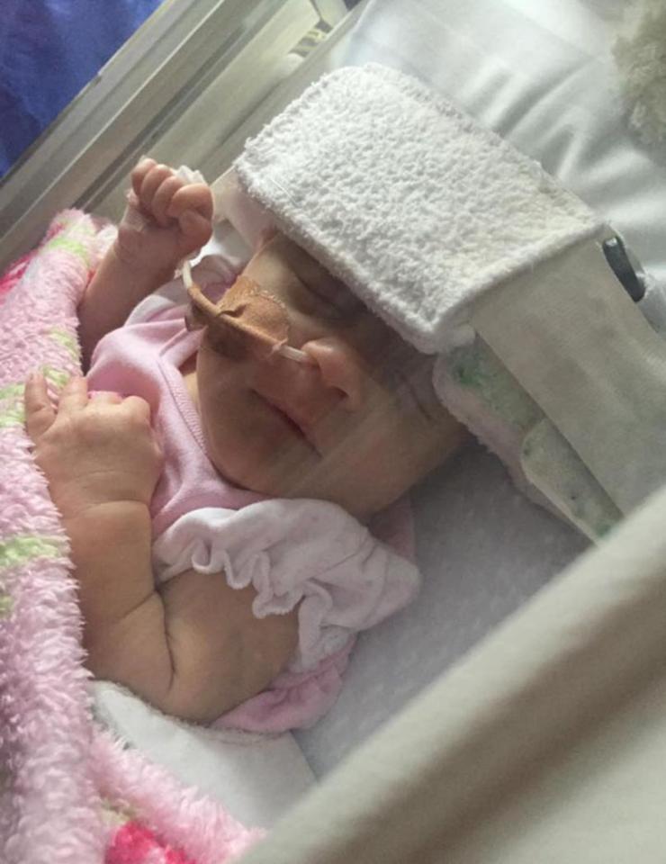 Little Isabel arrived early after Shelley experienced bleeding at 25 weeks