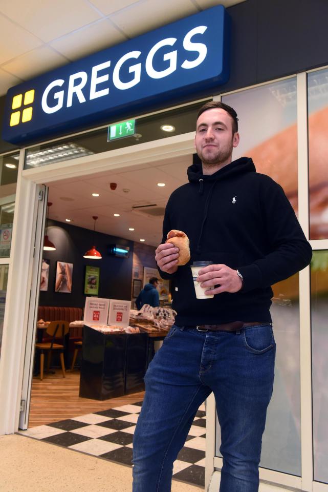 Josh has visited Greggs for a bacon and sausage buttie every day for three years - bar Christmas Days