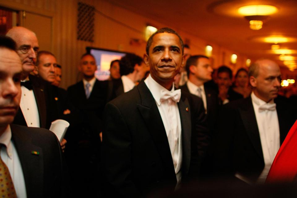  Then Senator Barack Obama arrives for the 2008 Alfred E. Smith Dinner at the Waldorf Astoria