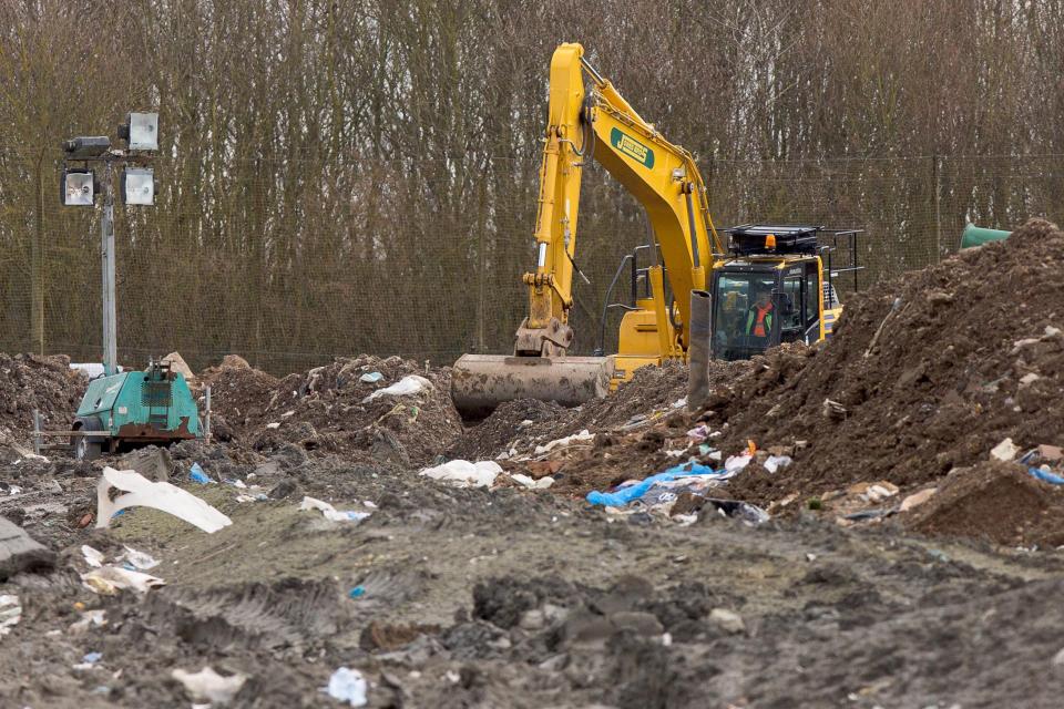  Work continued today to prepare the landfill site for the police investigation