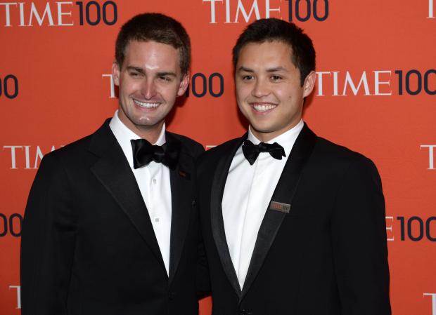 Snapchat co-founders Evan Spiegel and Bobby Murphy attending the Time 100 Gala