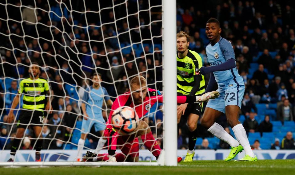 Kelechi Iheanacho poked home a fifth deep into injury-time