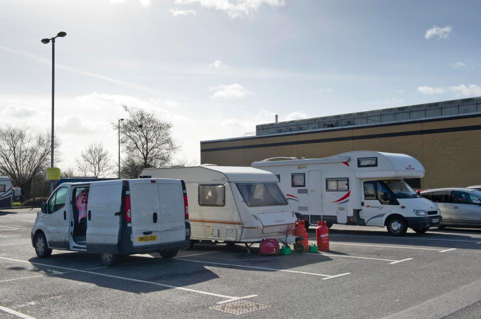 Travellers have moved on to a Sainsbury's car park in Swindon