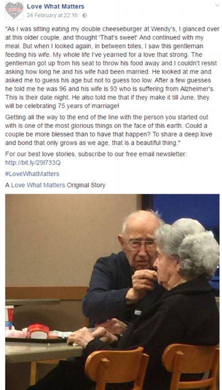 The post in the Love What Matters Facebook page 