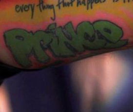  HE got the Prince part of the Fresh Prince of Bel Air logo inked on tour with Rizzle Kicks in Philadelphia in autumn 2012.