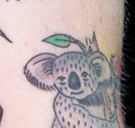  ANOTHER big crowd-pleaser. Ed unveiled this tatt of a koala climbing a tree on tour in Oz during a live performance in Perth.