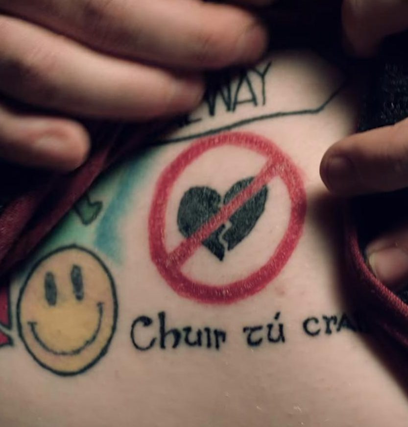  ED: “It’s a little broken love heart with a no entry sign  for a song on the album (Hearts Don’t Break Around Here).”