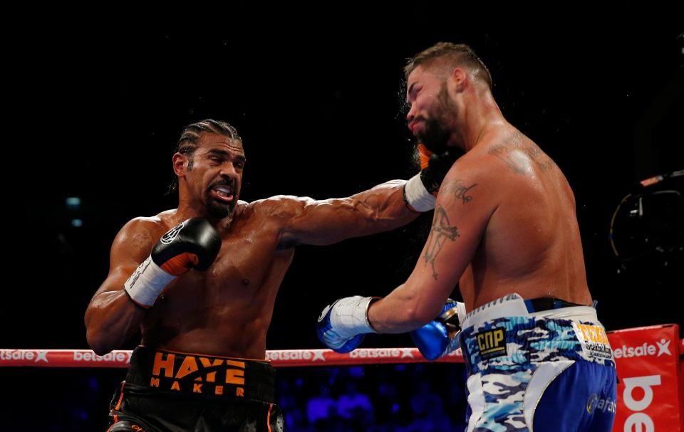  Haye started quickly with a number of heavy punches