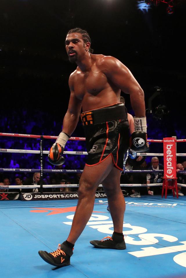  Haye was seen limping to his corner between rounds