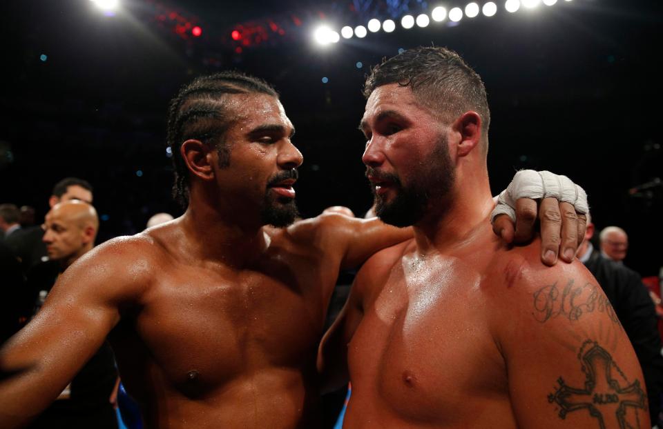  The pair embraced at the end of the clash at the O2 Arena