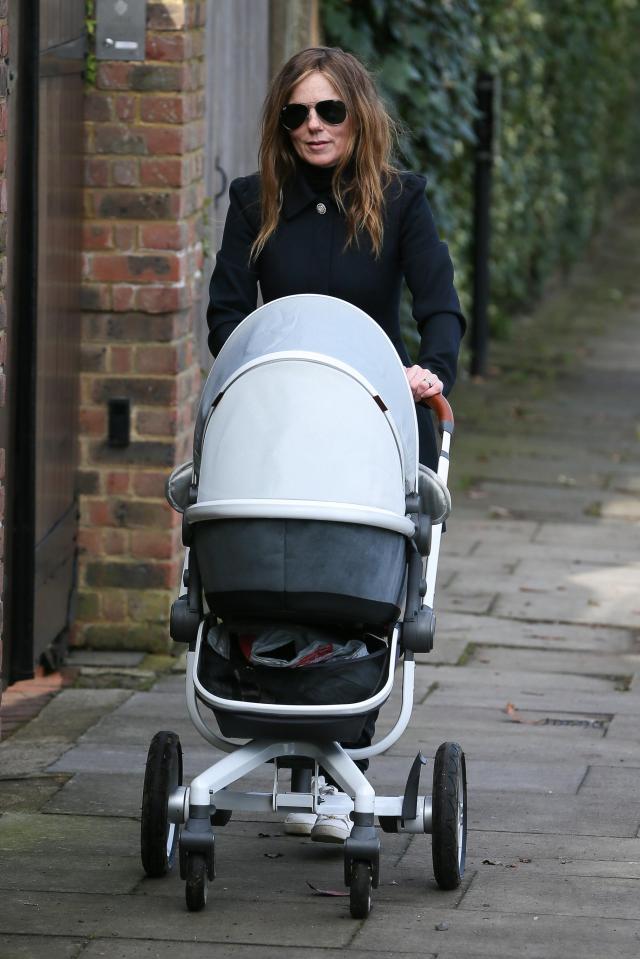  Geri was spotted on a walk with her newborn