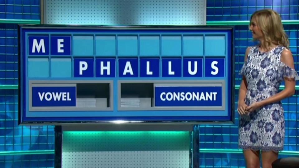  She fought back giggles as she spelt out the word 'phallus'