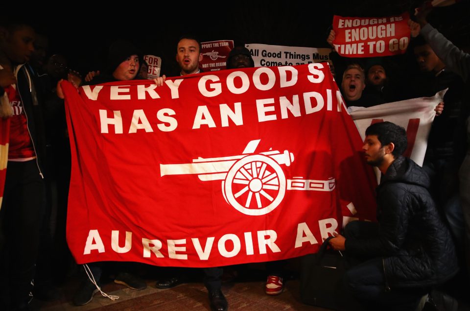 Fans led a protest from Highbury to the Emirates before the game