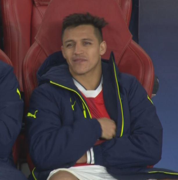 Alexis Sanchez wasn't impressed after being subbed off