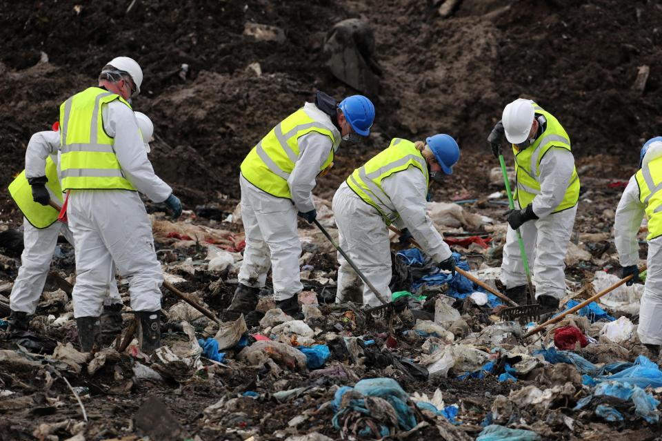  A team of eight are in charge of searching the landfill site