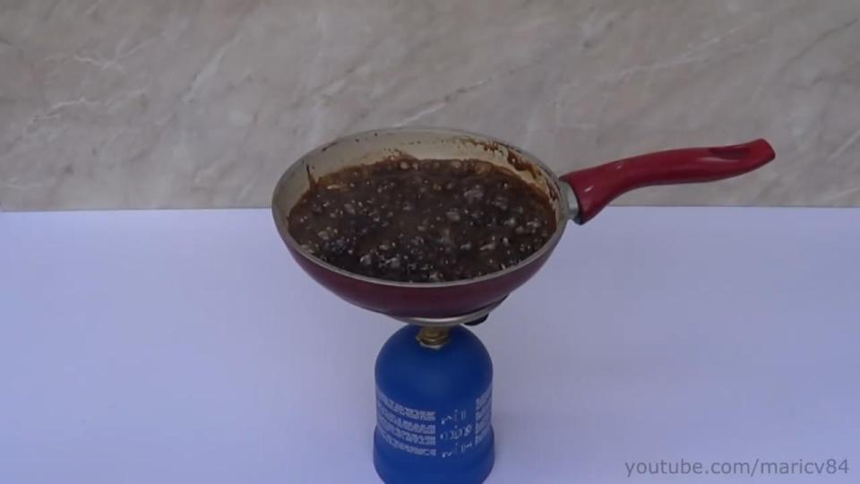  In a video uploaded by Home Science, a 375ml bottle of Coca Cola is boiled in a frying pan