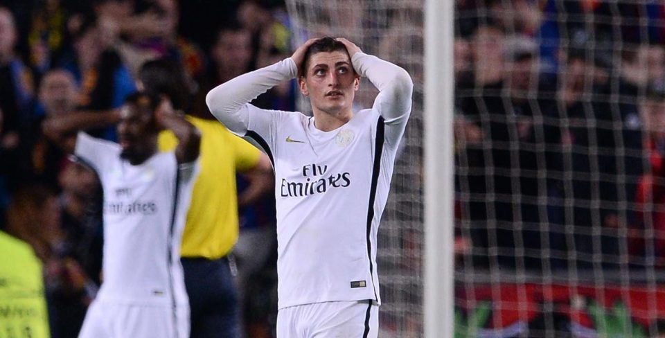 Marco Verratti says even the Barcelona players thought it was over after Edinson Cavanis goal