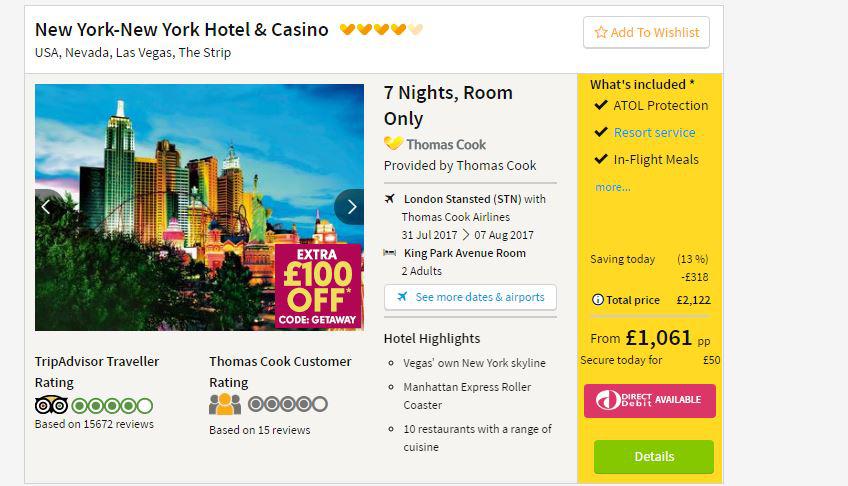  To spot the charge on Thomas Cook, you need to scroll down to My Hotel once you hav clicked through