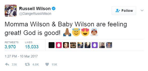  Her husband Russell also shared an update on Twitter