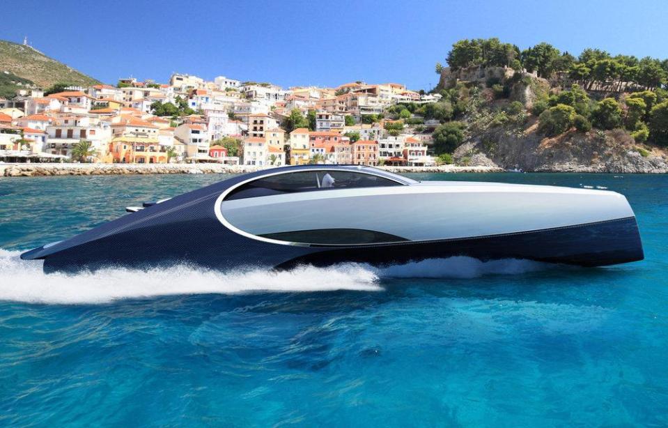  The Bugatti Niniette is a 66-foot-long yacht made of carbon fibre composite, which boosts structural rigidity, reduces weight and increases efficiency