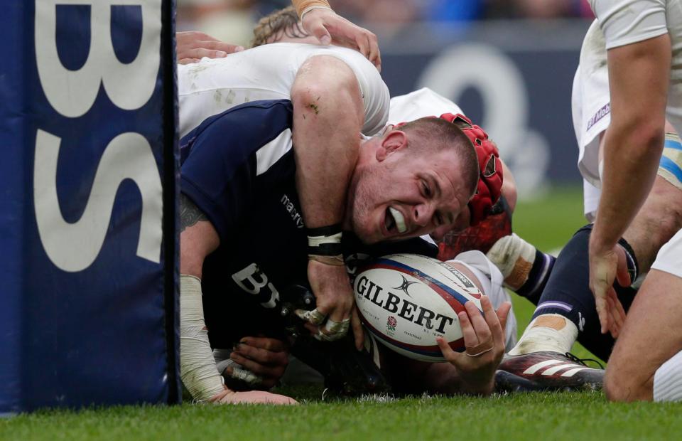 Gordon Reid scored a try in reply to England's two as the first half drew to a close - but the action wasn't over