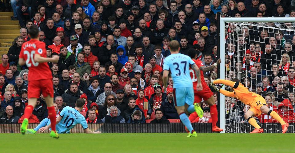  Ashley Barnes The Clarets striker rifled the ball past Simon Mignolet for a dream start