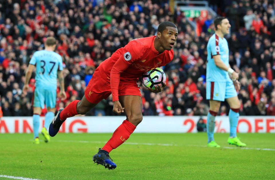  Wijnaldum stabbed home after Dick Origi provided the cross