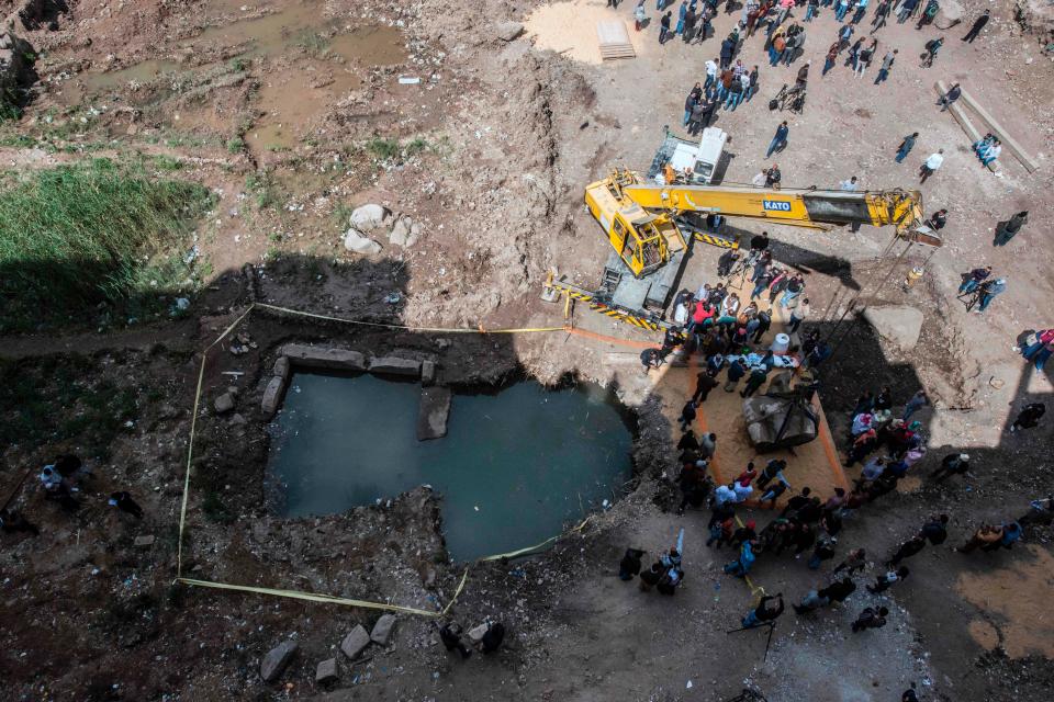 The discovery was made near the ruins of Ramses II’s temple in the ancient city of Heliopolis