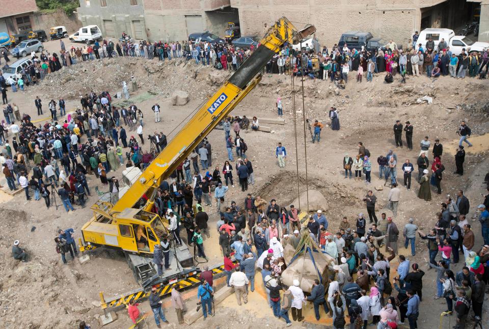 Last week a large portion of the statue's head was recovered