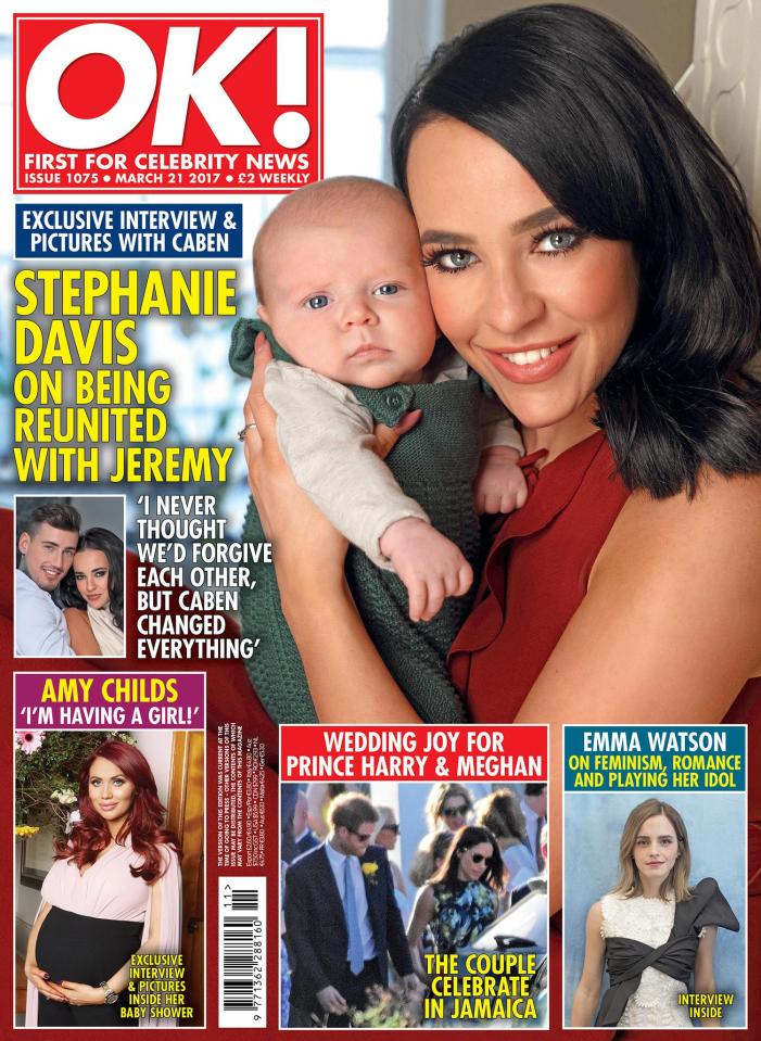  Steph poses with her son for OK! magazine