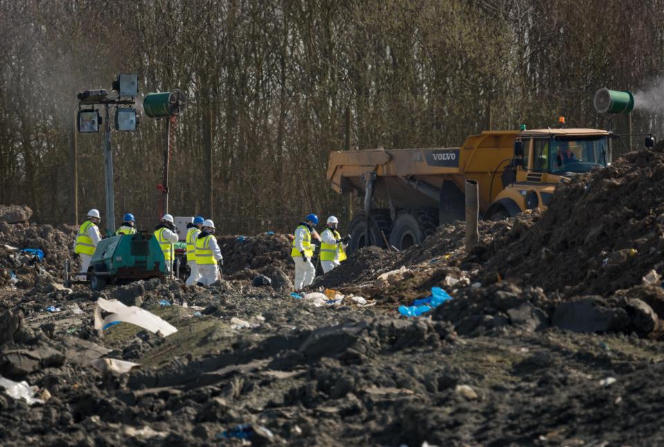  Cops have already searched through 250 tonnes of rotting waste at the site, which is guarded by security 24 hours a day