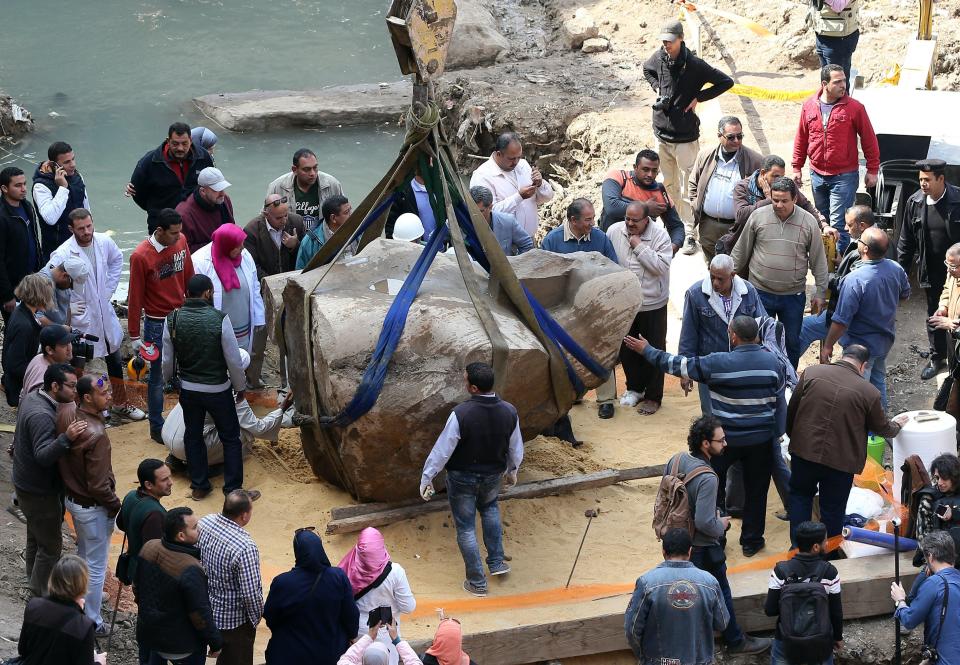 An aerial view gives an impression of how massive the completed statue will be