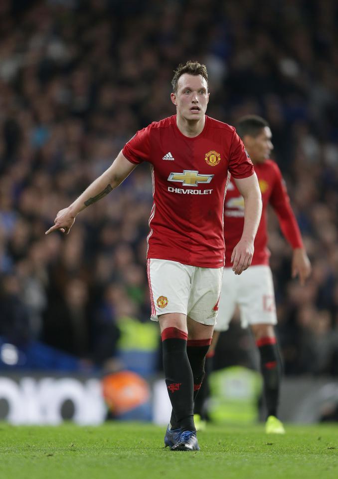  Centre-half Phil Jones picked up a toe injury in a challenge with club-mate Chris Smalling in England training