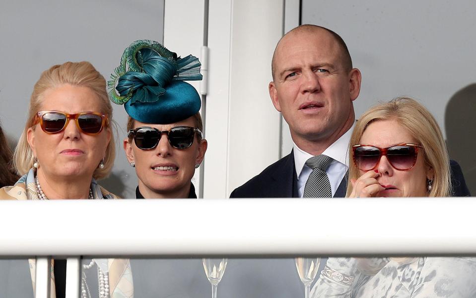 Zara Phillips and former England centre Mike Tindall watched on from the stands during the action