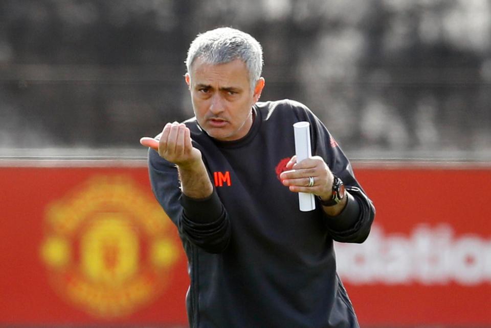 Jose Mourinho gets to work on his squad as they prepare to face FC Rostov