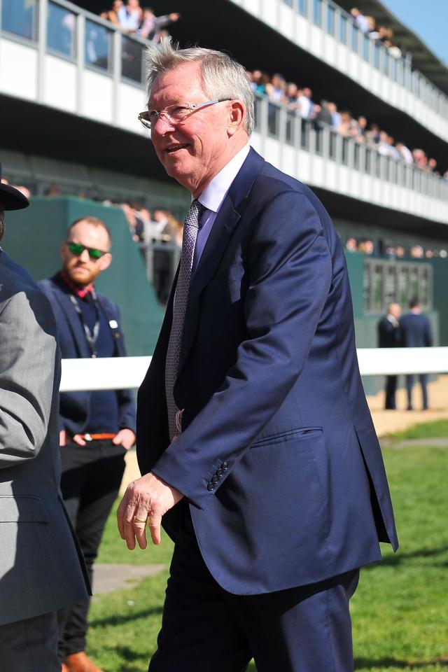 Horseracing superfan and owner Sir Alex Ferguson was snapped in the spring sunshine at Cheltenham