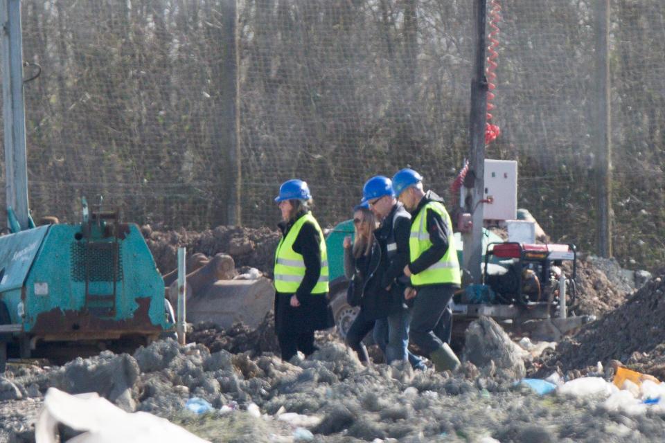  The couple chatted to search team after being led onto the site