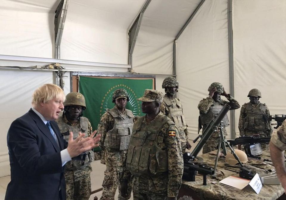  Boris Johnson has made a surprise visit to the country - which is suffering from severe famine