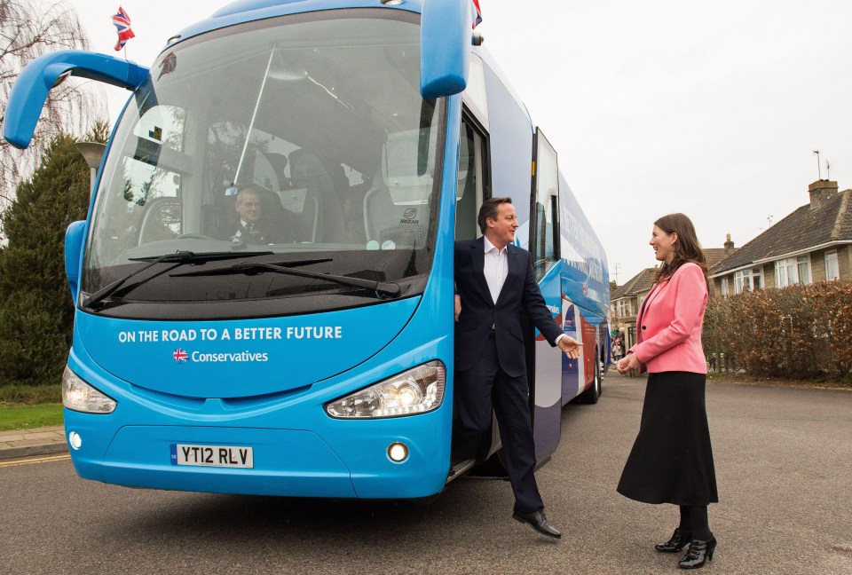 David Cameron steps off the Tory battle bus in 2015