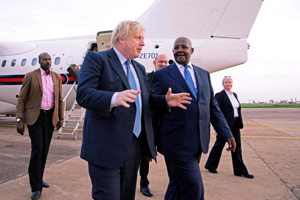  The Ugandan Foreign Minister welcomed Mr Johnson to the country