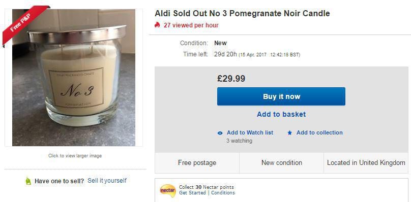  Some shoppers are flogging the candles on eBay for SEVEN times their value