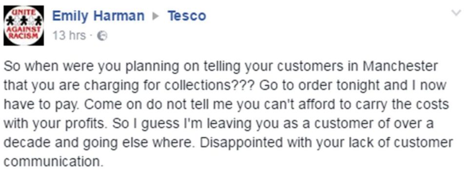  Customers claimed they had not been told about the change, with Tesco saying they had emailed all of their customers