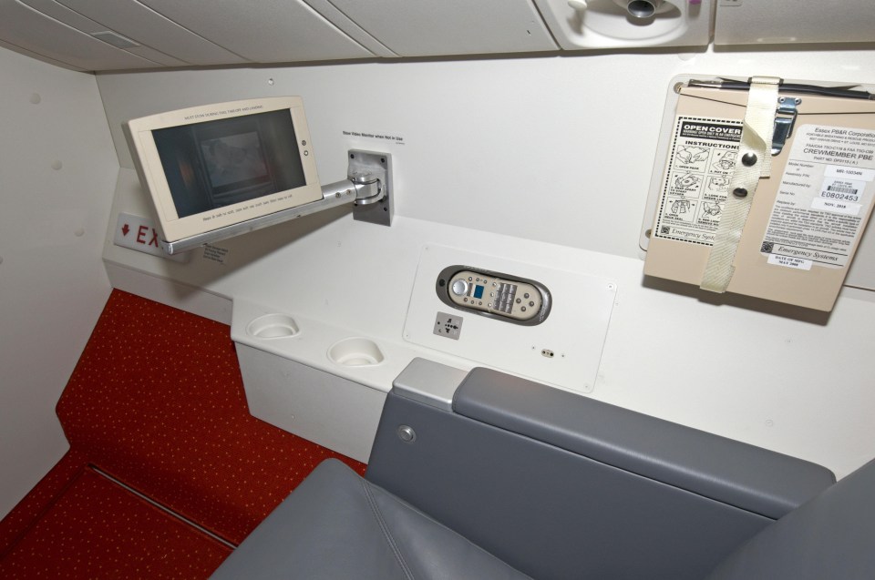 Pilots can relax and unwind with their own TVs in their private area